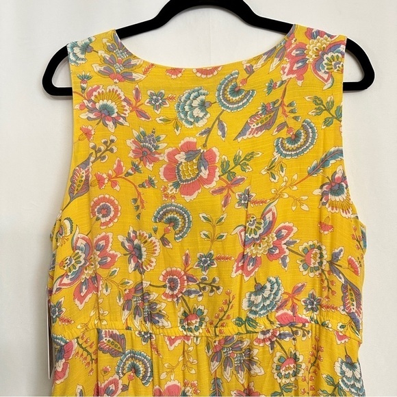 NWT Nanette Lepore Women's Sleeveless Yellow Floral Tiered Midi SunDress sz 14 - Picture 11 of 15